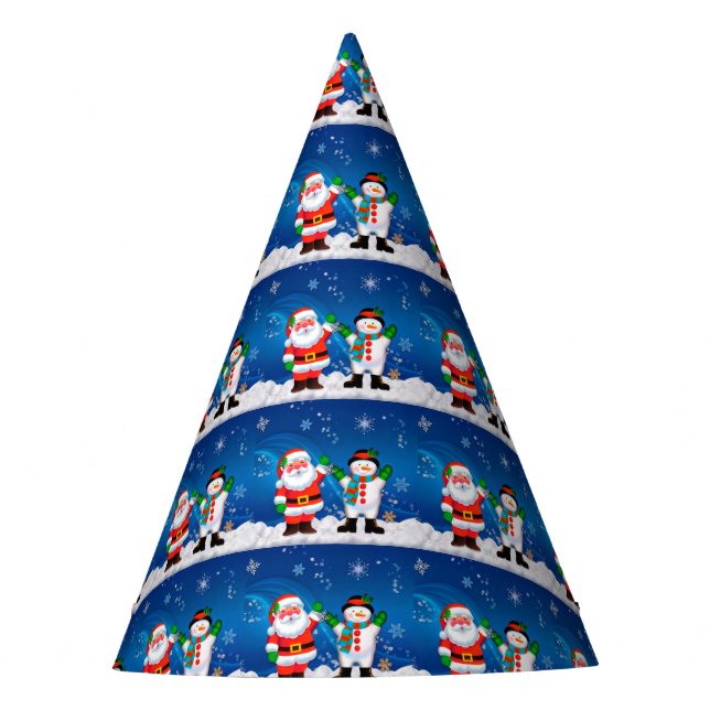 Chapéu De Festa Papais noeis e boneco de neve (Frente)