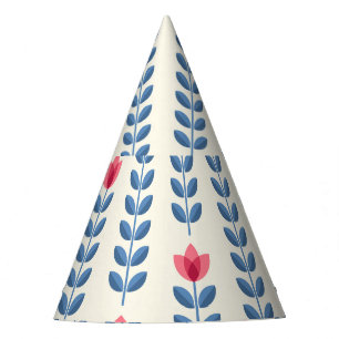 Chapéu De Festa Papel de parede retrô geométrico escandinavo flora