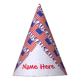 Chapéu De Festa Papel Tilhado da Bandeira dos EUA Personalizado