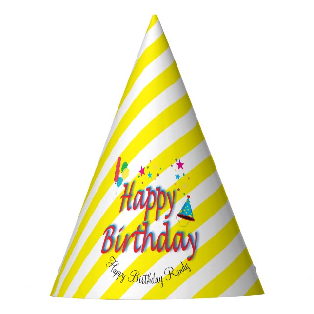 Chapéu De Festa Papelão Que Balões de Aniversário Estrelas (Frente)