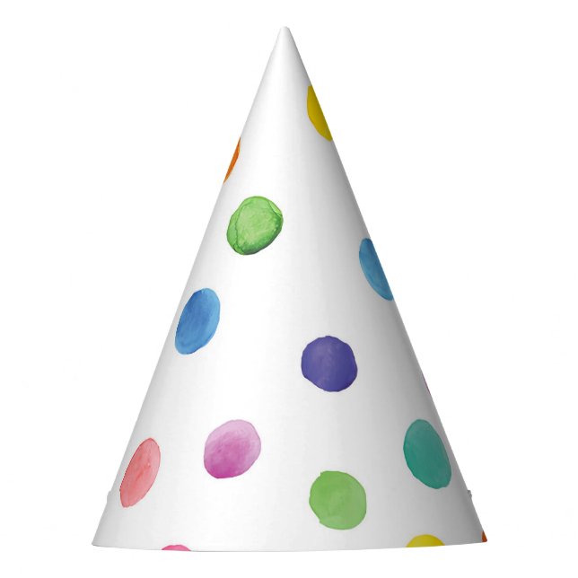 Chapéu De Festa Parte Hat dos pontos de cor da água (Frente)