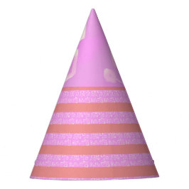 Chapéu De Festa Partido Hat das Greves Geométricas Rosa