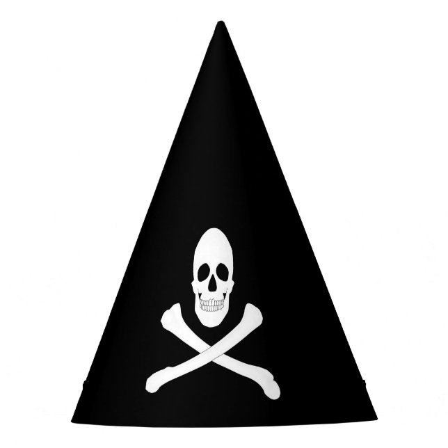 Chapéu De Festa Partido Pirata (Caveira e Crossbones) (Jolly Roger (Frente)