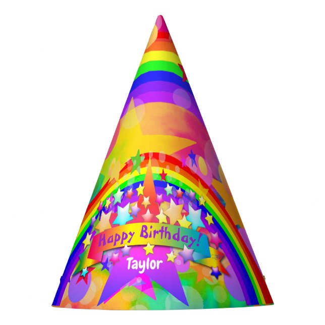 Chapéu De Festa Partido Rainbow Psychedelic Hat HAMbWG (Frente)