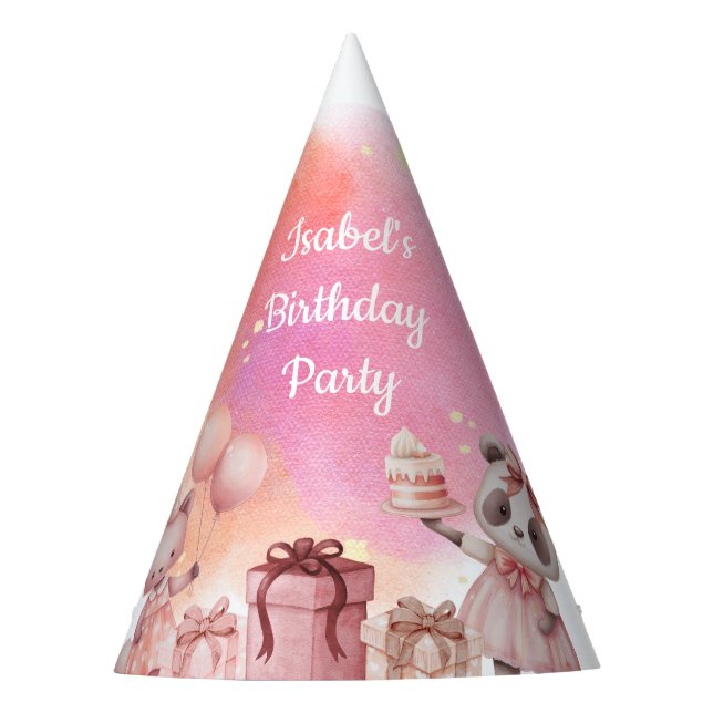 Chapéu De Festa Pastel Animal Birthday Party Hat (Frente)