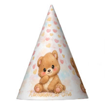 Chapéu de Festa Pastel Neutro de Ursinhos Bebês Fo