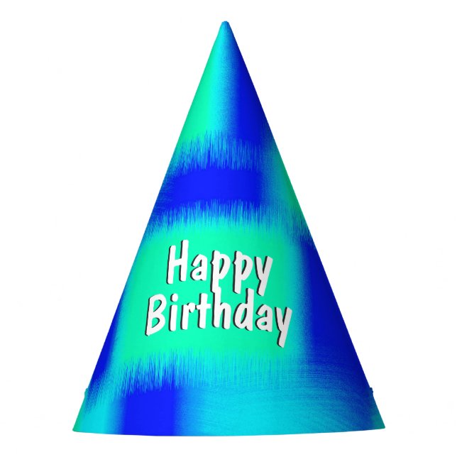 Chapéu De Festa Patchwork azul e verde (Frente)