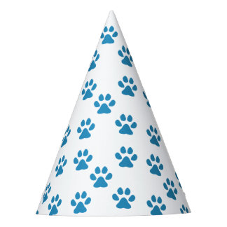 Chapéu De Festa Pawprint azul