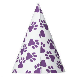 Chapéu De Festa Pawprint Púrpura
