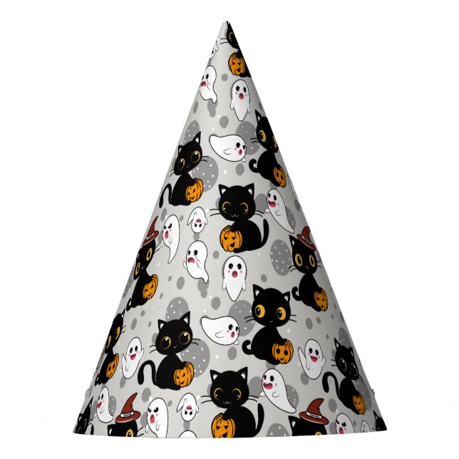 Chapéu De Festa Paws de Abóbora Fantasma Spooky (Frente)