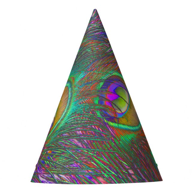 Chapéu De Festa Penas de Natal Tinsel Peacock (Frente)