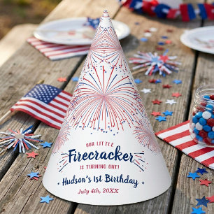 Chapéu De Festa Pequeno Fogos de Artifício 4 de Julho Aniversário 