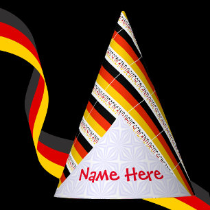 Chapéu De Festa Personalização Nome Azulejo Bandeira Alemã Deutsch
