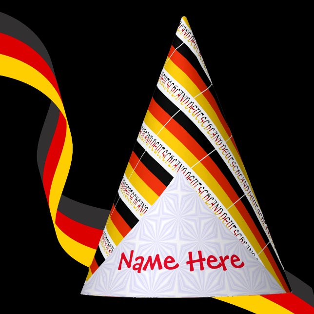 Chapéu De Festa Personalização Nome Azulejo Bandeira Alemã Deutsch (Criador carregado)