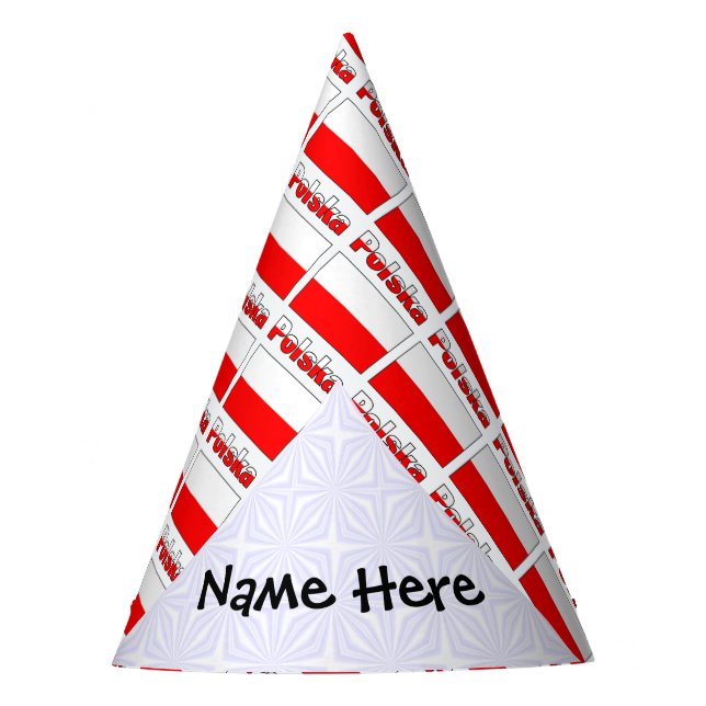 Chapéu De Festa Personalização Preta da Bandeira Polonesa POLSKA e (Frente)