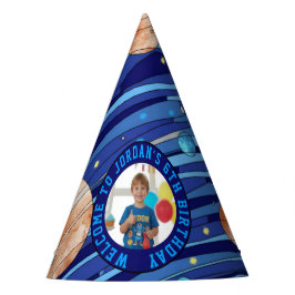 Chapéu De Festa Personalized Outer Space Galaxy Photo Birthday 