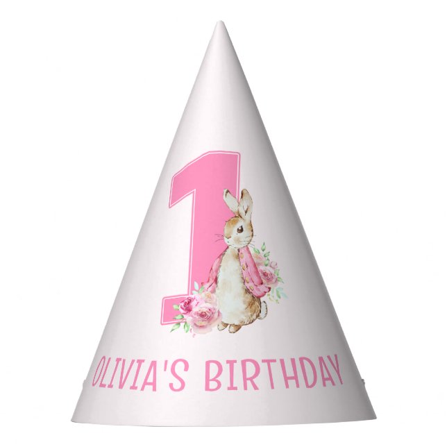 Chapéu De Festa Peter Rabbit | Primeiro Aniversário (Frente)