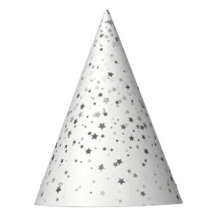 Chapéu De Festa Petite Silver Cinza Stars Party Hat-White