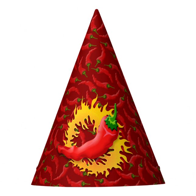 Chapéu De Festa Pimenta com chama (Frente)