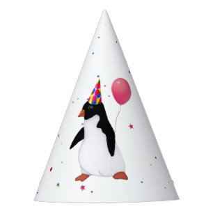 Chapéu De Festa Pinguim com balão rosa