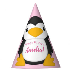 Chapéu De Festa Pinguim Festa de aniversário rosa