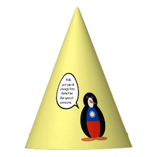 Chapéu De Festa Pinguim Senhora Falante Taiwanesa ou Chinesa Pesso
