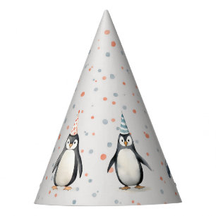 Chapéu De Festa Pinguins do Partido, aquarela, aniversário infanti