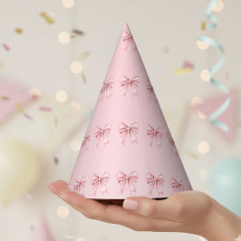 Chapéu De Festa Pink Bow Pattern Birthday Party Hats