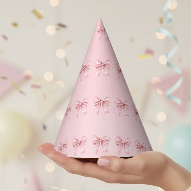 Chapéu De Festa Pink Bow Pattern Birthday Party Hats (Criador carregado)