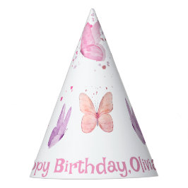 Chapéu De Festa Pink Purple Butterfly Birthday