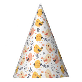 Chapéu De Festa Pintinhos Primavera e padrão floral bonitos