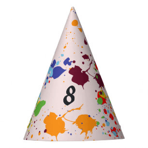Chapéu De Festa Pintura de 8ª Festa de aniversário - Placas colori