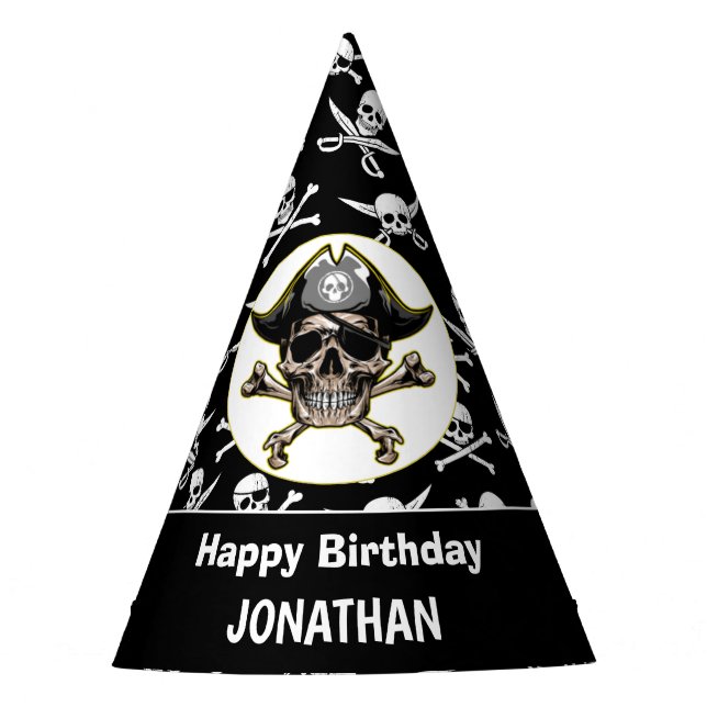 Chapéu De Festa Pirata Cross Bones (Frente)
