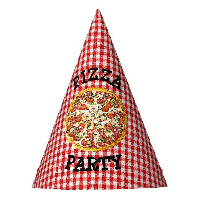 Chapéu De Festa Pizza Party Paper Party Birthday Hat (Frente)