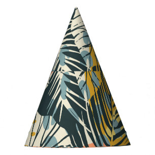 Chapéu De Festa Plantas tropicais: padrão abstrato artístico.