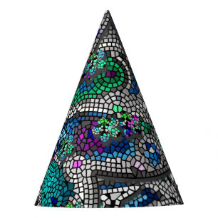 Chapéu De Festa Plectro de Guitarra em Arte Mosaico com Acentos Pr