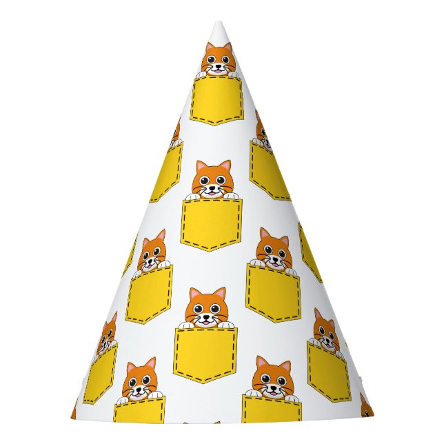 Chapéu De Festa Pocket Pet Cat Patterno (Frente)