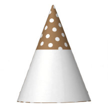 Polka Dotted Mocha Brown Tip White Background