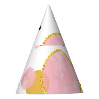 Chapéu De Festa Pontos cor-de-rosa, Vintage geométrica.