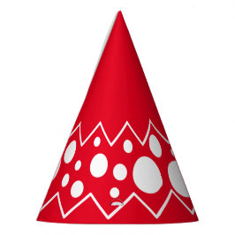Chapéu De Festa Pontos de Bolinhas Zig Zag Brancos