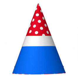 Chapéu De Festa Pontos Festivos Vermelho Brilho Superior Azul Fund