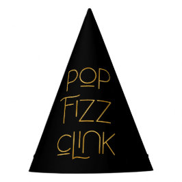Chapéu De Festa Pop Fizz Clink Elegante Tipografia