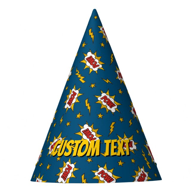 Chapéu De Festa Pow Comic Sound Effect Pattern (Frente)