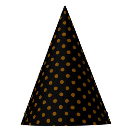 Chapéu de festa preto chique com bolinhas marrons