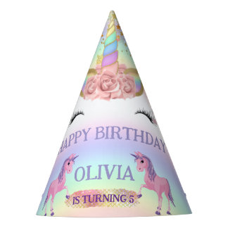 Chapéu De Festa Primeiro aniversario Arco-Íris do Unicórnio