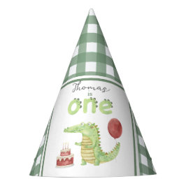 Chapéu De Festa Primeiro aniversario Crocodilo de Aquarela
