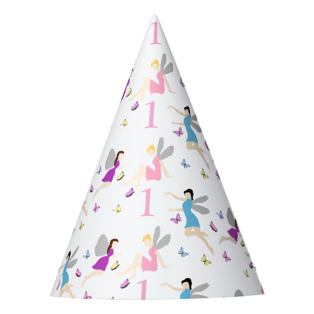 Chapéu De Festa Primeiro Aniversário de Fada (Frente)