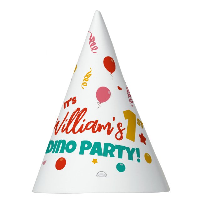 Chapéu De Festa primeiro aniversario Dino Party Flat Colorido (Direita)