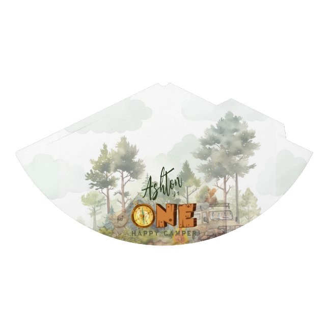 Chapéu De Festa Primeiro Aniversário do Camper Feliz (Frente)