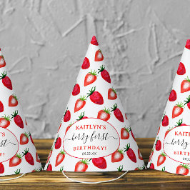 Chapéu De Festa Primeiro primeiro aniversario de morango doce